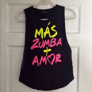 Zumba Fitness Black tank with Vibrant Print